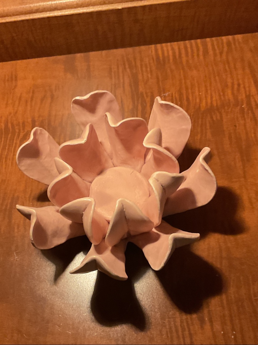 Handmade Pink Ceramic Flower Bowl
